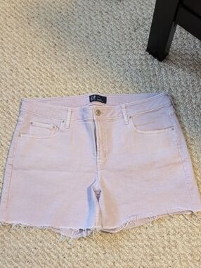 GAP Lavender Denim Frayed Hem 5" Shorts Size 16 or 33